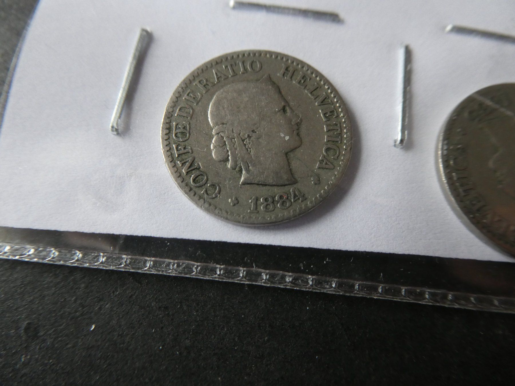 Alle Münzen: Schweiz 1884/85, Set 2 alte 10-Räppler – Gebraucht aus Hinterforst von Rohusri 1