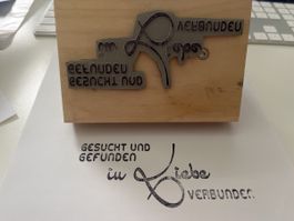 Stempel: Gesucht und Gefunden, in Liebe verbunden