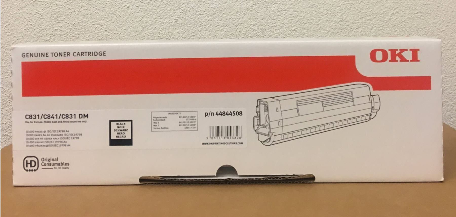 Oki Cartucce per stampanti & toner: Original OKI C831, C841 black Toner, 44844508 – Nuovo e nell'imballaggio originale da Glattbrugg venduto da copytron 1