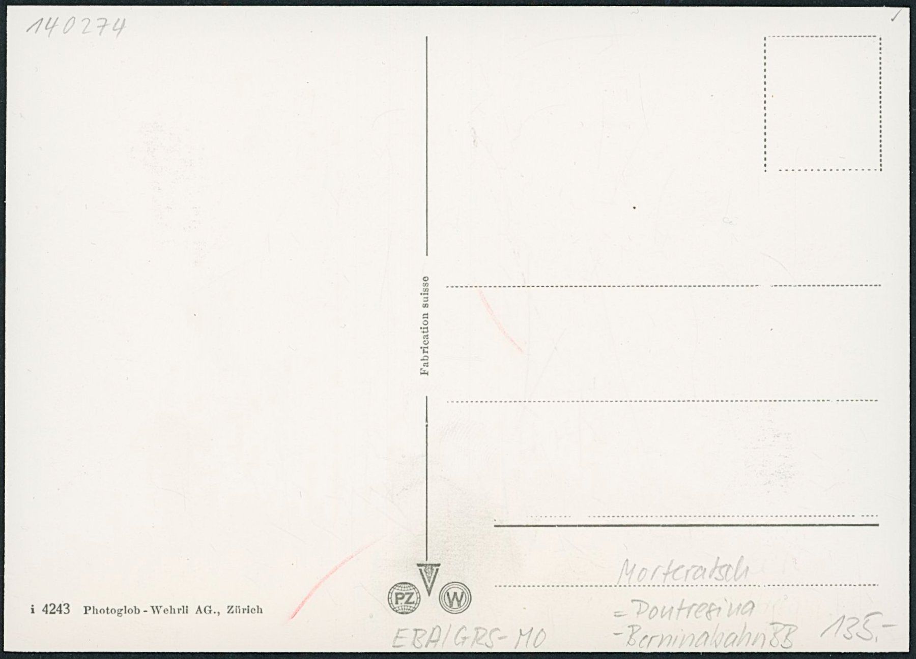 Cartes postales: GRS Morteratsch - Bernina Bahn BB - Rhätische RhB – Neuf (Voir description) à Schindellegi par dolpitz 1