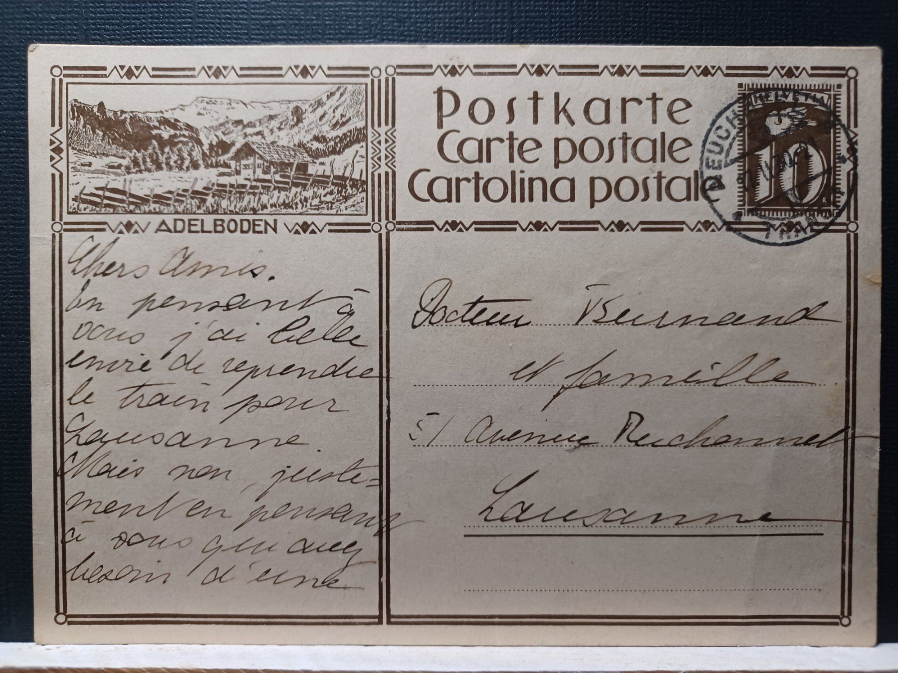 Tutti i francobolli: Bildpostkarte Adelboden ,1930 gelaufen – Usato da Aarau Rohr venduto da mgvw