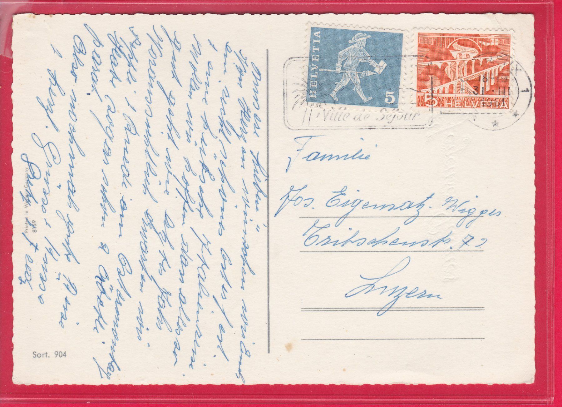 Cartoline postali: JOYEUSES PAQUES, 31.3.1961 – Usato da Oberrieden venduto da Gebirgsstelze 1