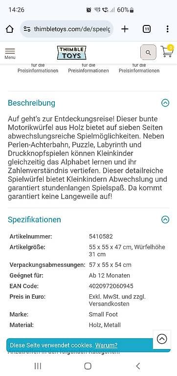 Giocattoli: Motorikwürfel Kleinkinder – Usato da Zürich venduto da Majestade 3