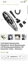 120W Ultraleichter Kabelloser Hand Staubsauger Schwarz