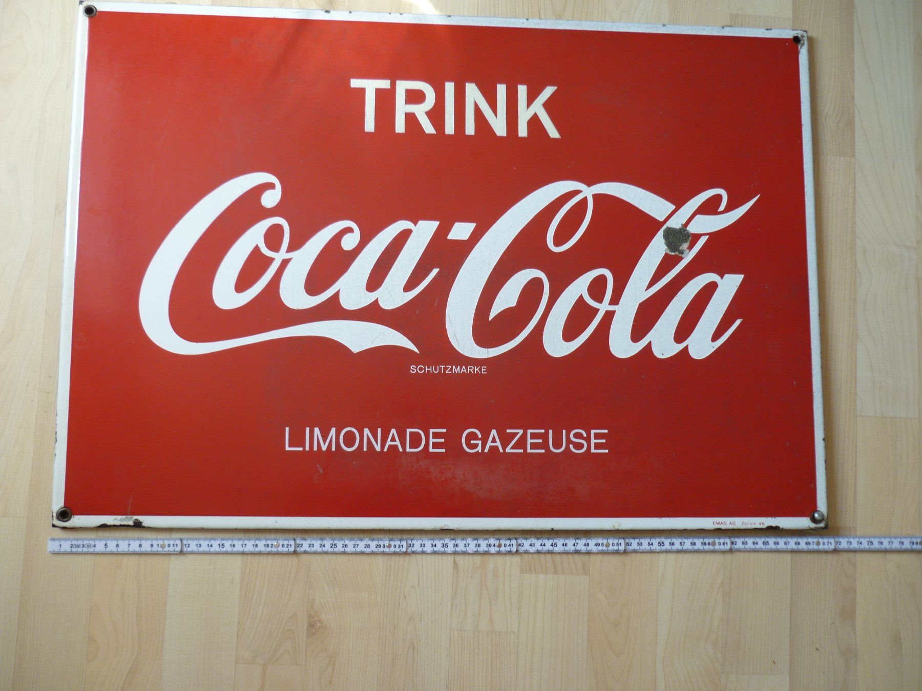 Coca-Cola Insegne: altes EmailleSchild CocaCola – Usato da Zürich venduto da mauxpumm 1