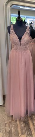 Abendkleid Spitze Tüll Rosé Grösse 38  NEU