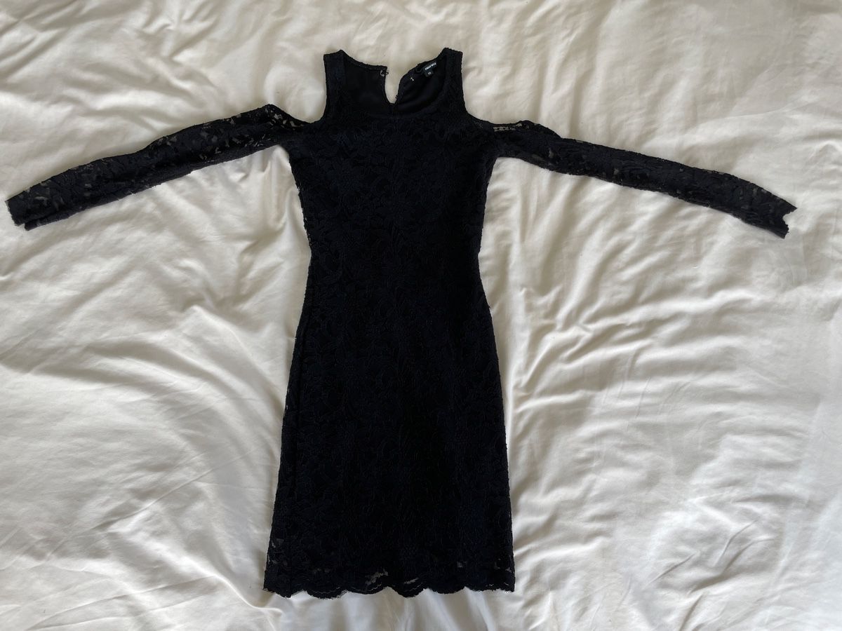 Tally Weijl Vestiti: Schwarzes Spitzenkleid mit langen Ärmeln, Grösse XS – Usato da Rafz venduto da Bina261