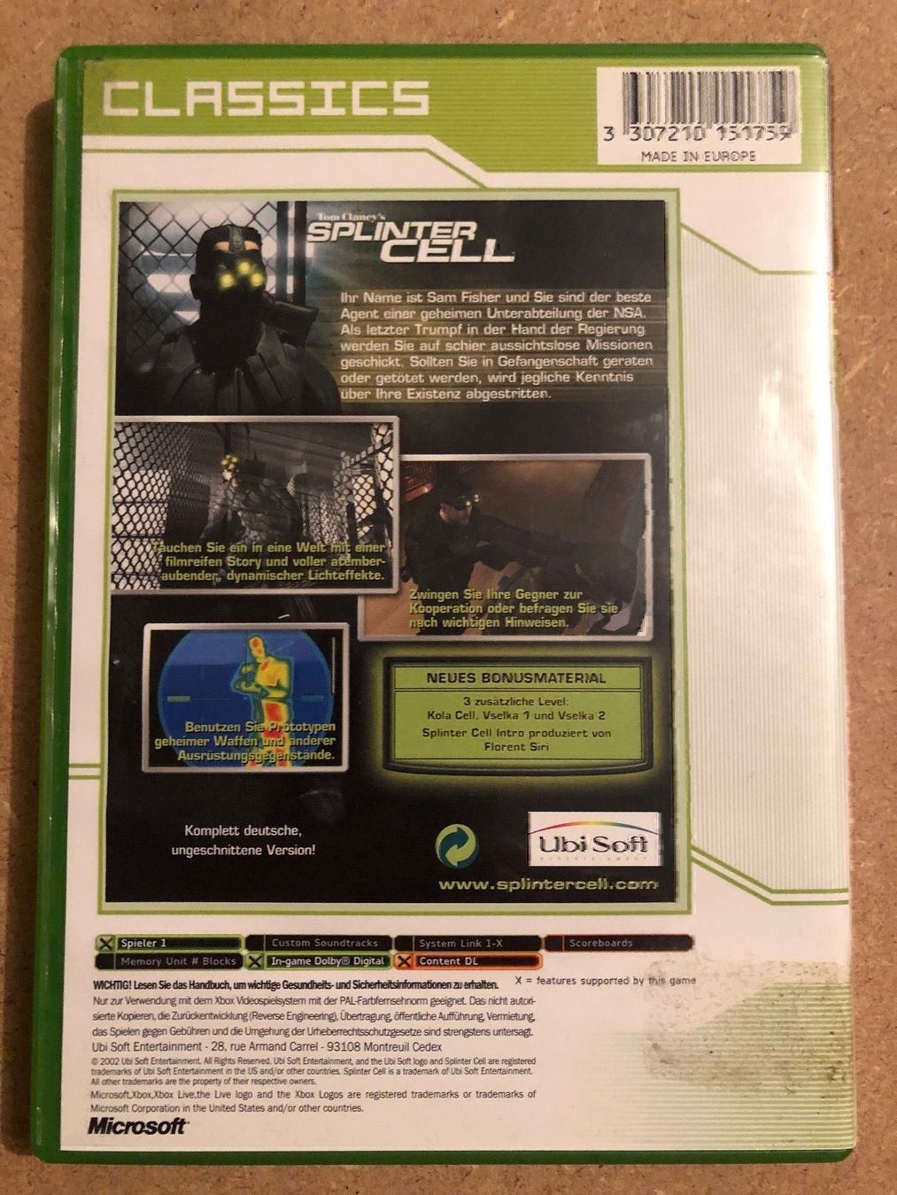 Giochi: Splinter Cell für Xbox – Usato da Kestenholz venduto da Mad18 1