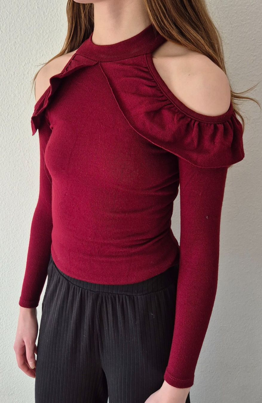 Pulls & Sweat-shirts: PULLOVER PULLI SNOW S 36 CUT OUTS VOLANTS,  TOP ZU JEANS – Neuf (Voir description) à Elsau par the-colorful-side 2