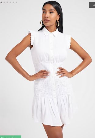 New GUESS Kleid Weiss aus Leinen  M