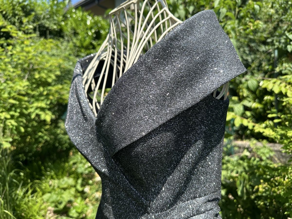 Vestiti: Abendkleid silber glitzernd mit Schlitz und Seitentaschen – Usato da Olten venduto da Barola01 3