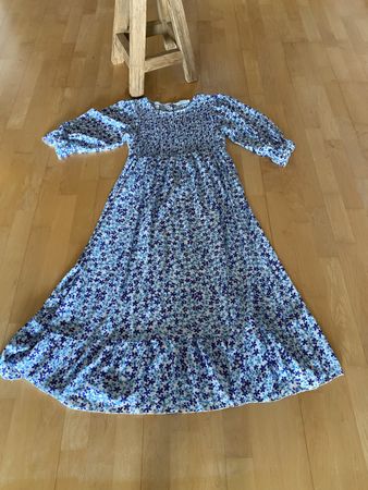 Schönes Blumenkleid lang Grösse L Sommerkleid Vintage Look