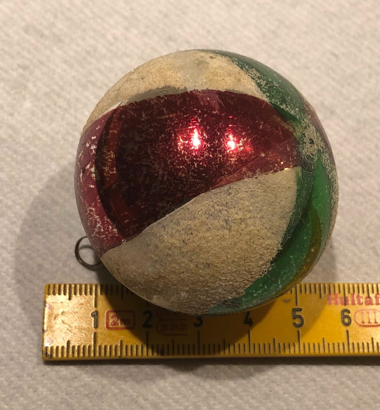Tutte le decorazioni: Antike Weihnachtskugel gestreift mit weissem Glitzer – Usato da Gossau/ZH venduto da amazonas66 3