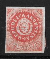 Argentinien 1862: Wappen 5 Centavos rot