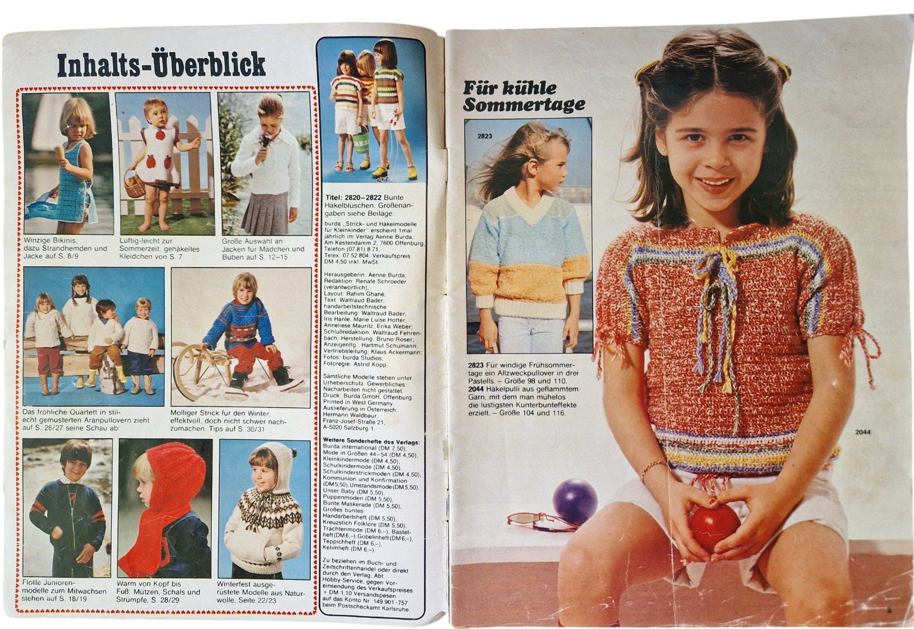 Cartamodelli: Schnittmuster Burda 1976 Kleinkinder – Usato da Mörschwil venduto da wunderkiste44 1
