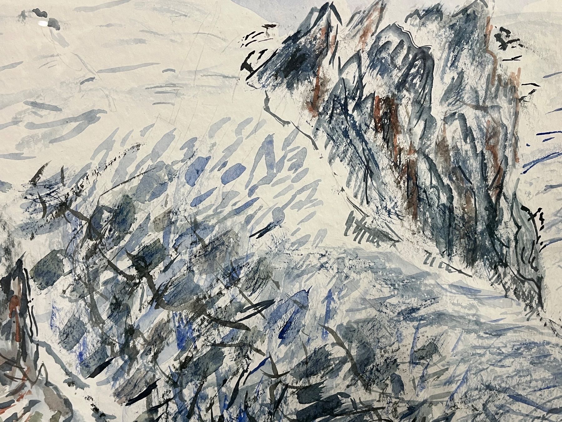 Dipinti: Original gerahmtes Wintergletschergemälde, Schweizer Alpenku – Usato da Basel venduto da PAUL_ART 6