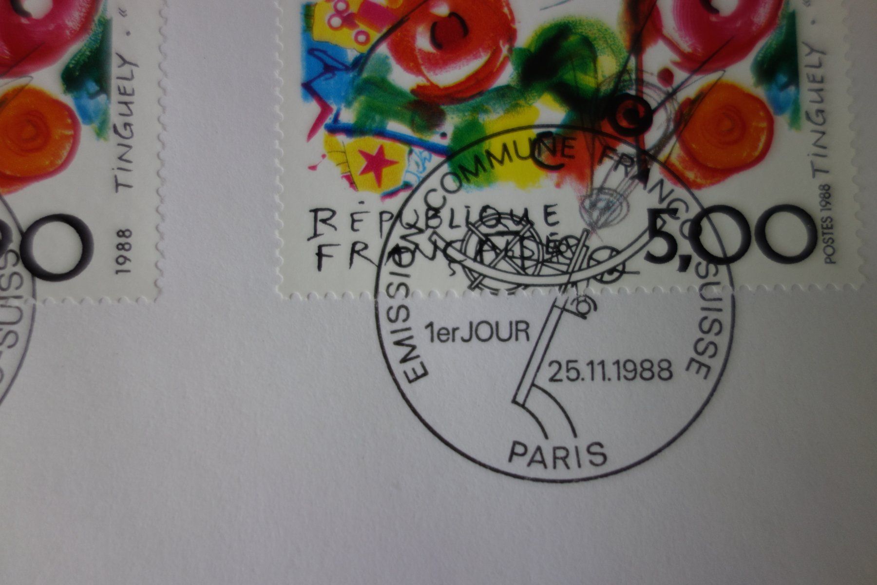 Buste & buste per spedizione: Briefmarken Couvert Jean Tinguely 1988 – Usato da Schachen b Herisau venduto da Locophon 2
