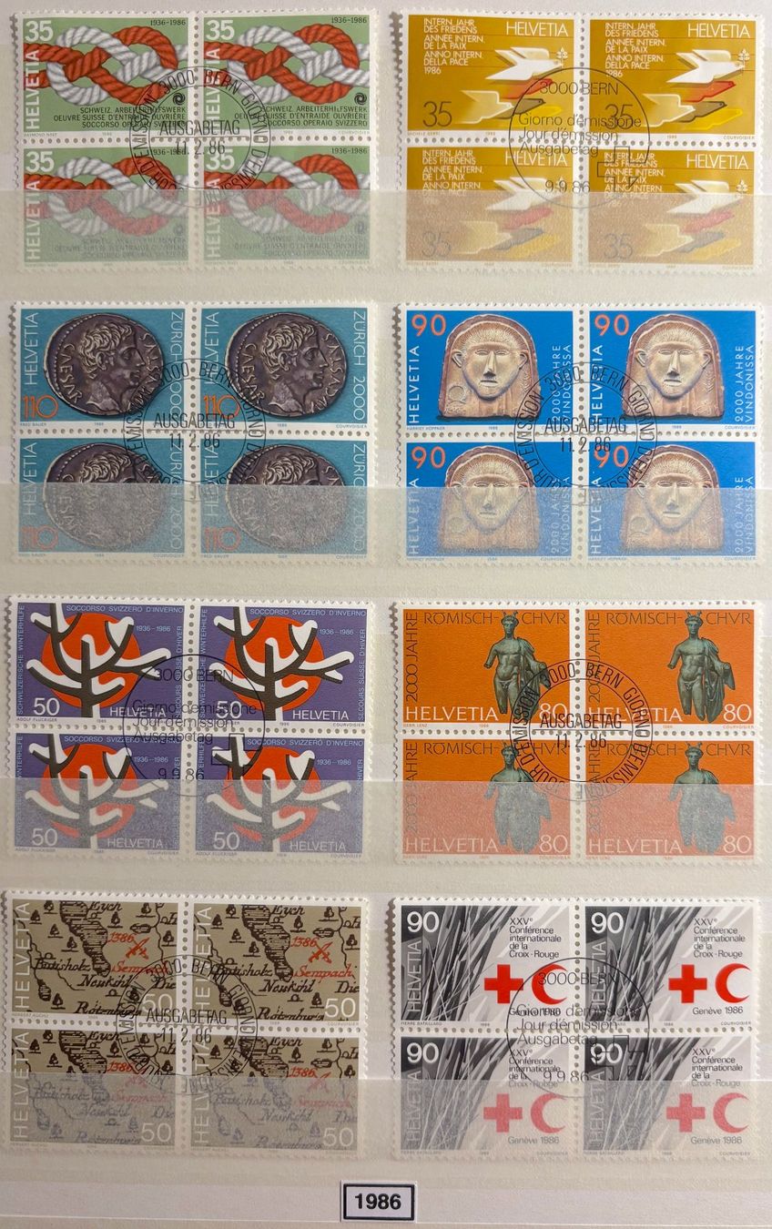 Tutti i francobolli: Timbres suisses 1986 Par 4 – Usato da Lausanne venduto da Cabessa