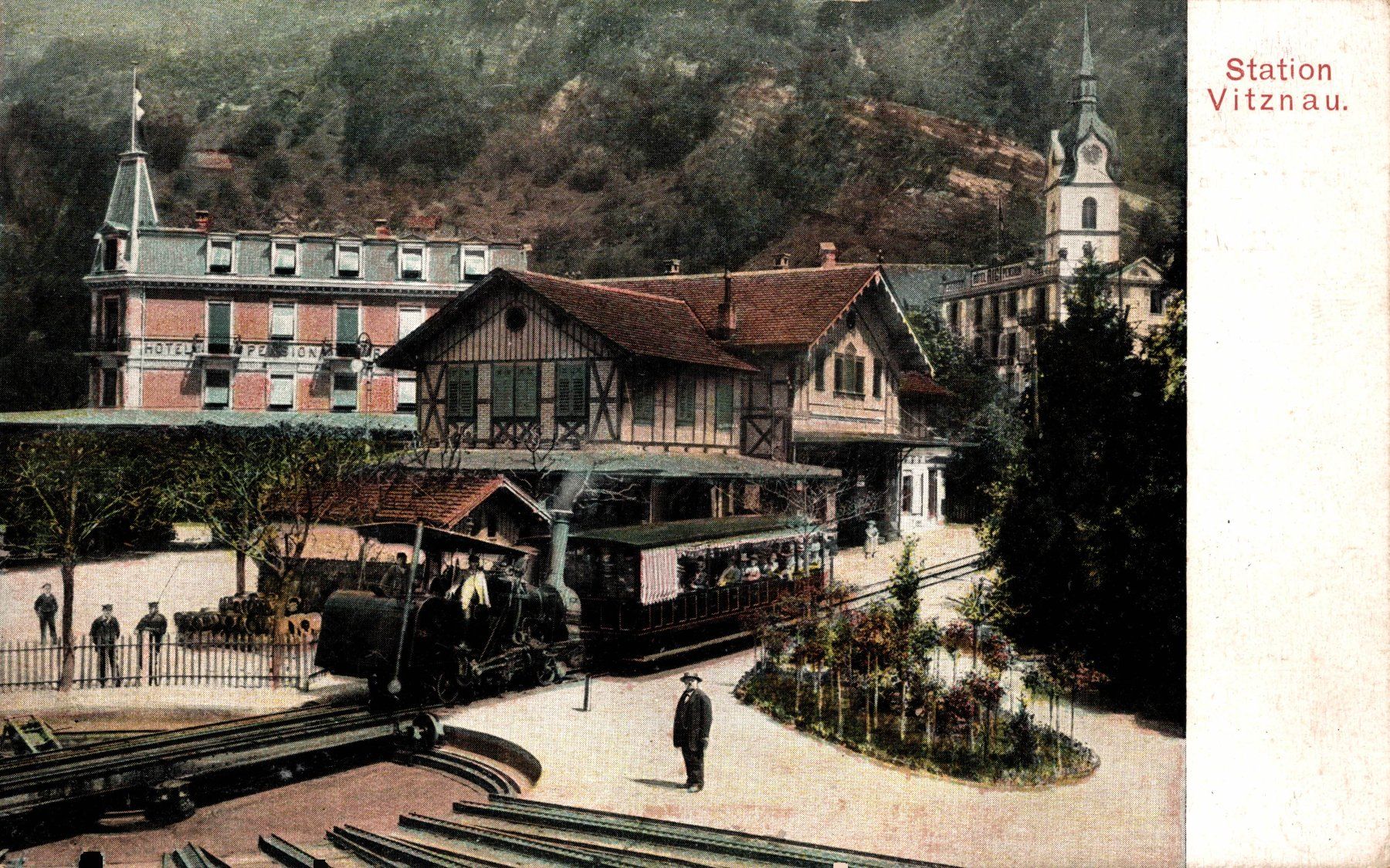Cartes postales: Station Vitznau mit der Zahnradbahn – D'occasion à Bronschhofen par Astore
