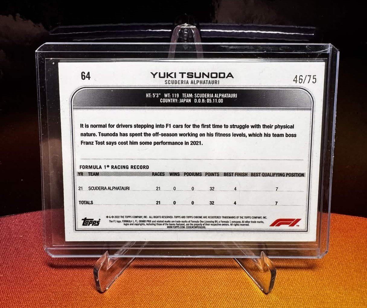 Topps Carte collezionabili: Yuki Tsunoda / Pink RayWave Parallel / Alphatauri 46/75 Nr. – Nuovo (secondo la descrizione) da Berneck venduto da GL-Tradingcards 1