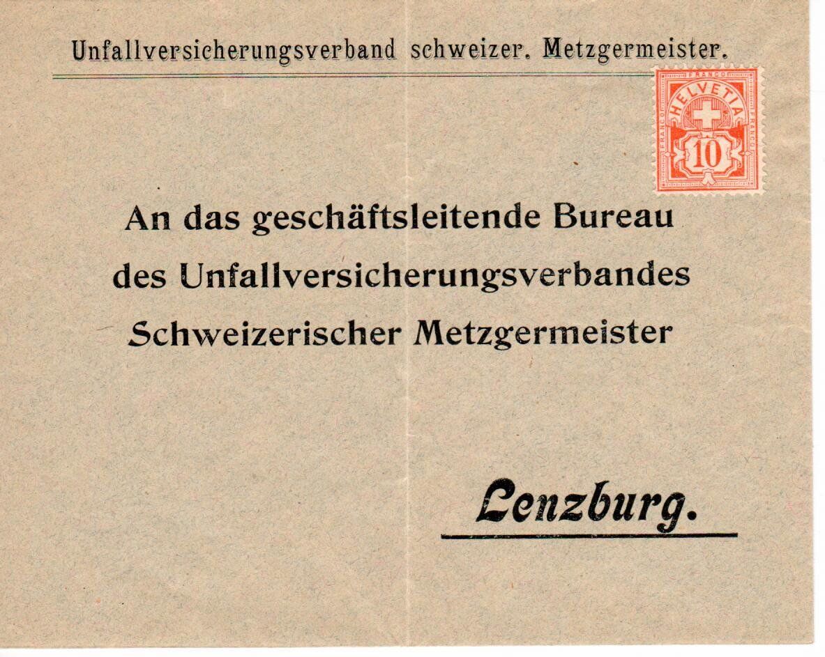 Tous les timbres: Brief, Unfallversicherungsverband Schweizer Metzgermeister – D'occasion à Wolhusen par Curver9