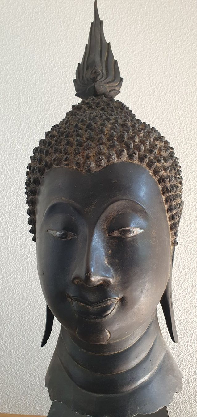 Sculture & Statue: Bronce Skulpture  Buddha Kopf – Usato da Greppen venduto da hploetscher 1