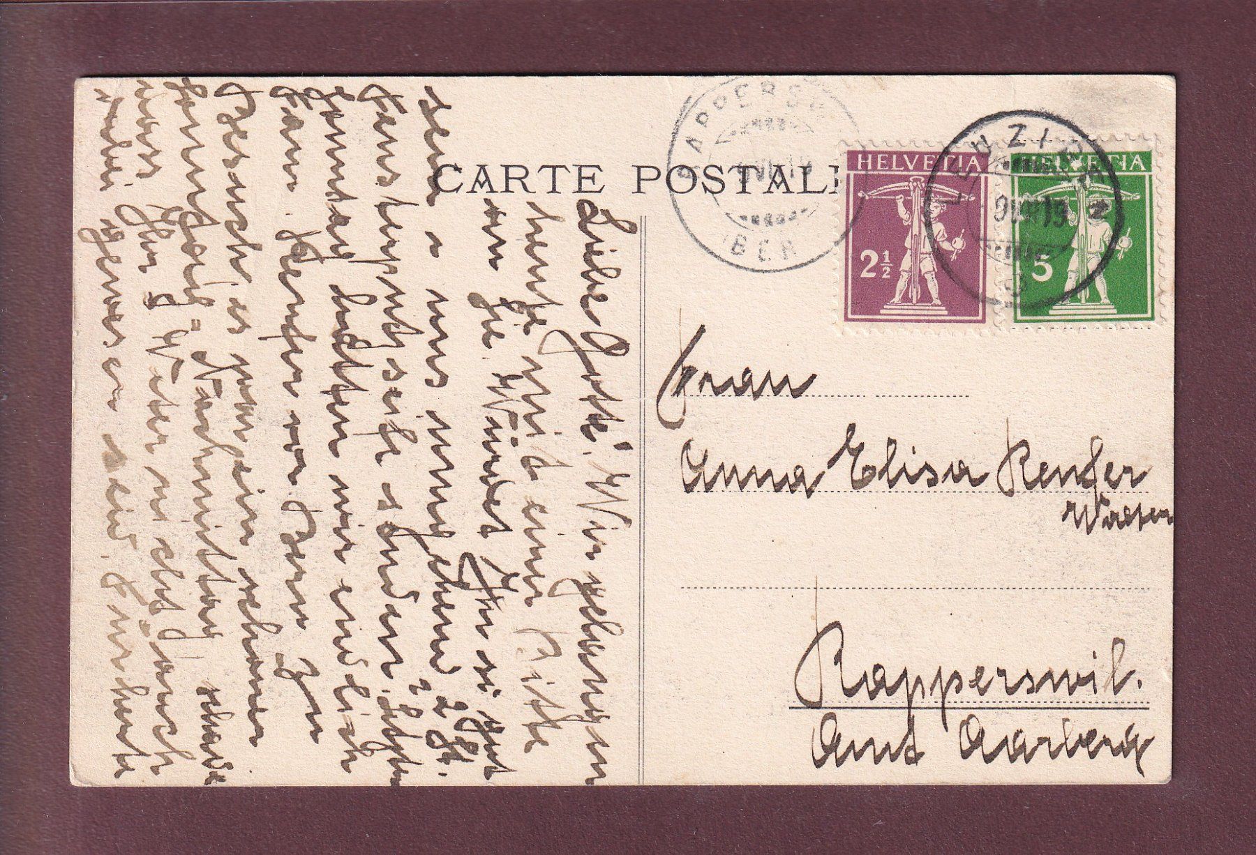Ansichtskarten: LAUSANNE - Eglise de Chailly - 1919 // pli // – Gebraucht aus Pully von nicecards 1