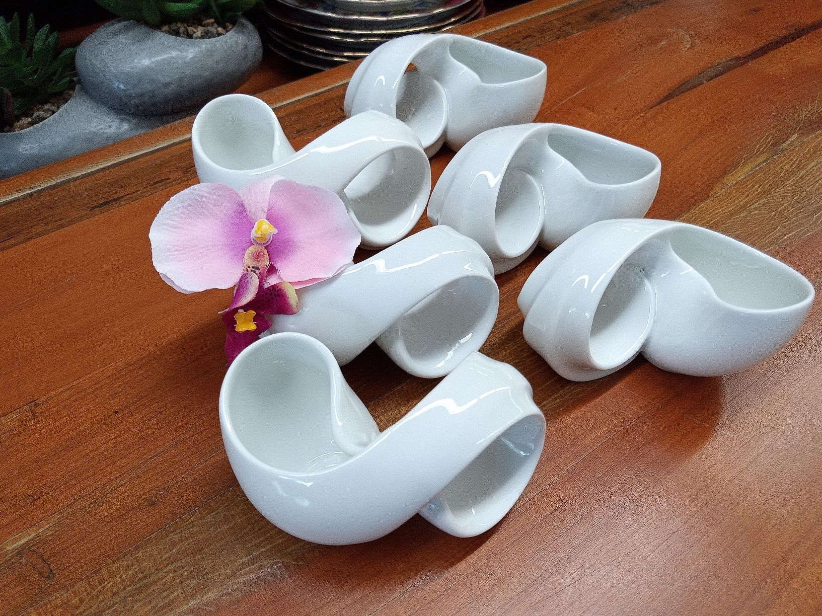 Sonstige Dekorationen & Accessoires: 6x Rosenthal Serviettenring mit Mini Vase – Gebraucht aus Reiden von Zofi-Brocki