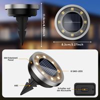8 LEDs Solar Gartenbeleuchtung solarlampen für außen garten