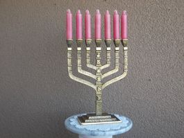 Signierte 30,5 cm Bronze Kerzenständer*MENORA*Israel 1700 gr