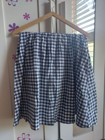 Jupe à carreaux vichy bleus et blancs