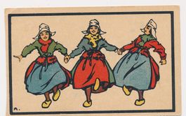 ⭐ Jugendstil-Postkarte – Holländerinnen im Reigen (um 1900)