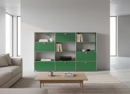 USM Haller Regal 3x4 Grün / Neu (mit A Gestänge)