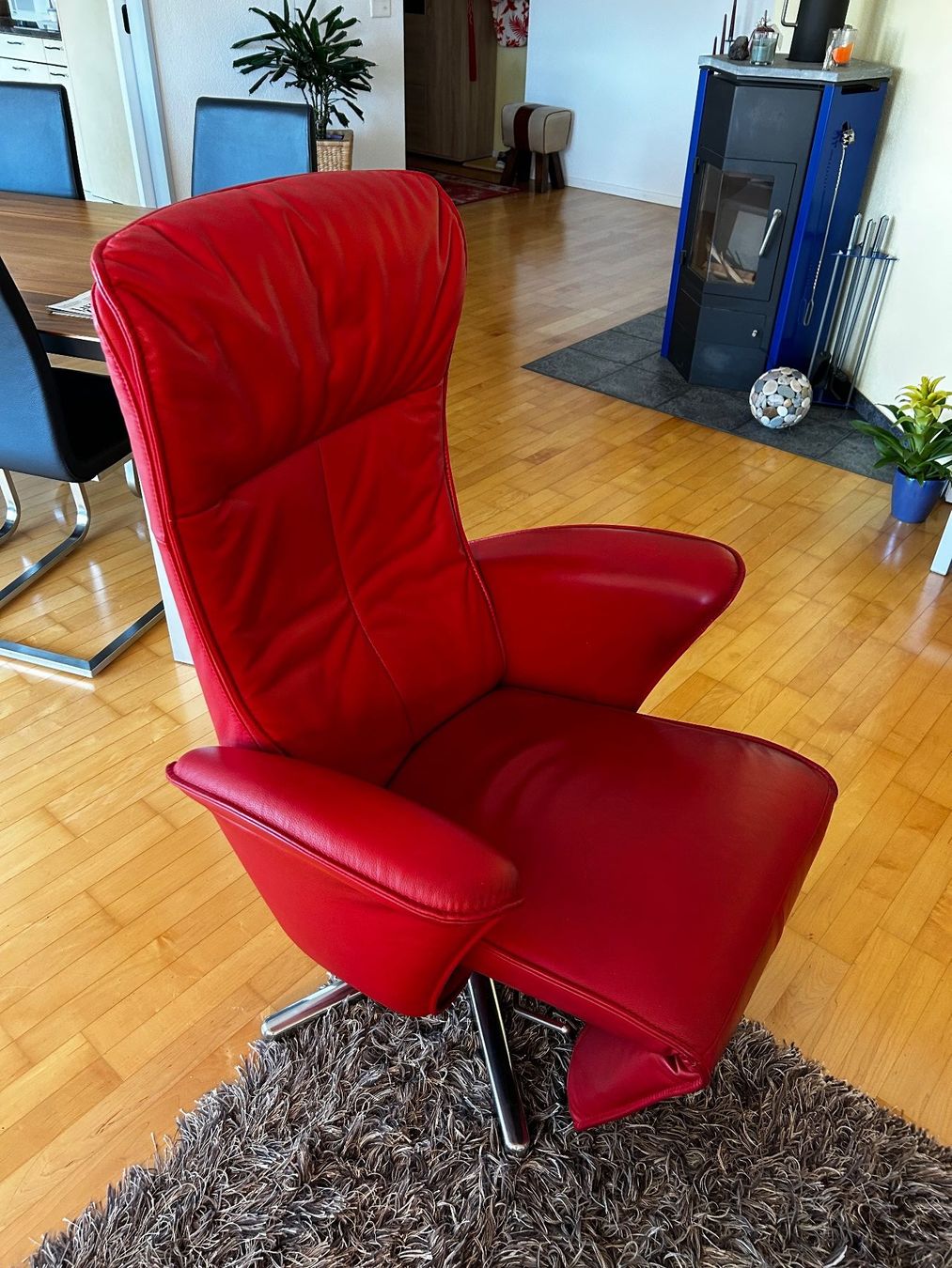 Pfister Poltrone: Relax TV Sessel Leder rot – Usato da Ruswil venduto da goldhansi