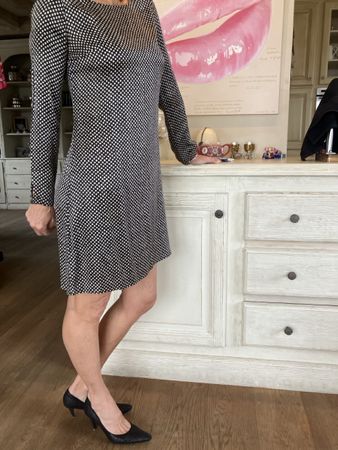 Attic and Barn Kleid, Grösse M, Schwarz/Weiss Muster top