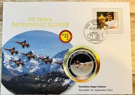 Patrouille Suisse  Numisbrief versilberte Medaille 2011