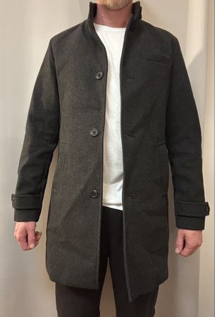 Jack Jones Premium Herren Mantel dunkelgrau Stehkragen