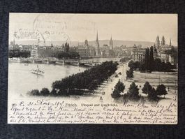 Carte postale Zurich, 1910, état d'usage