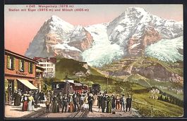 Wengernalp, Station mit Reisenden auf de