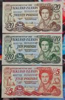 Falkland Islands 5;10;20 pounds _1 UNC