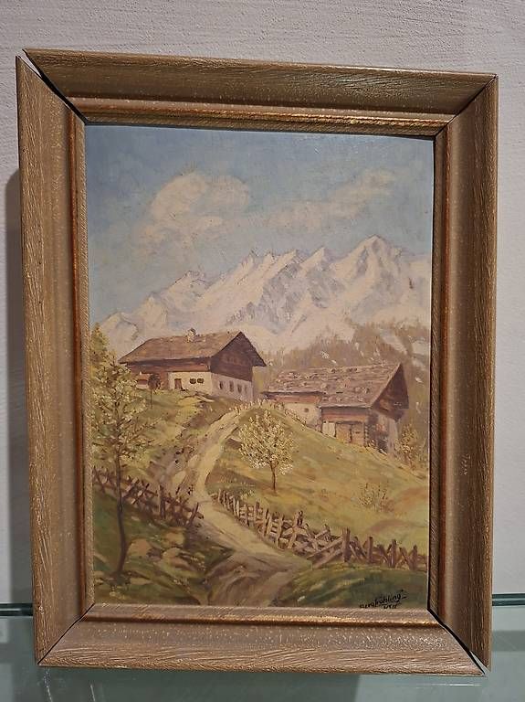 Gemälde: Bergfrühling Gemälde – Gebraucht aus Waltenschwil von Cassie11