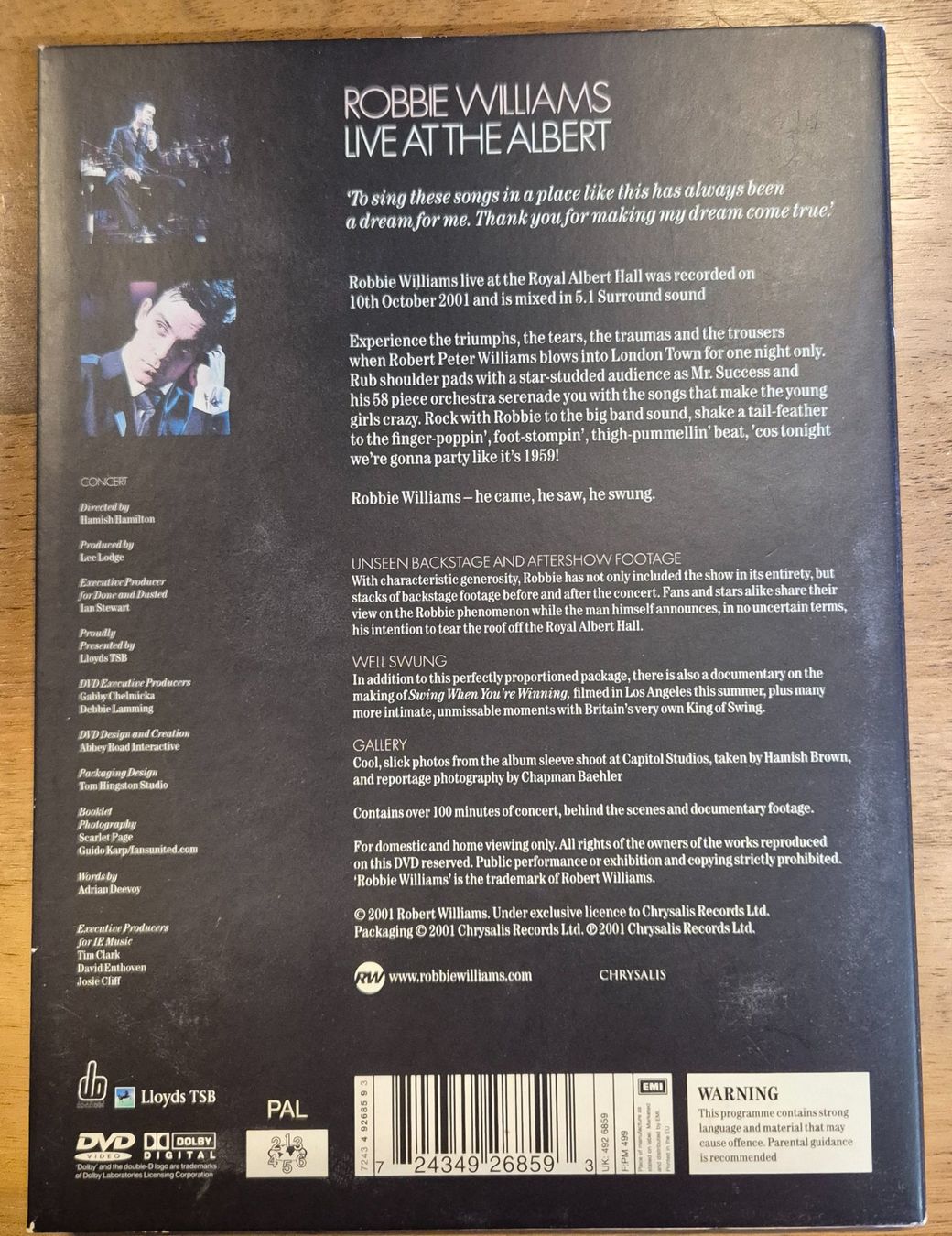 Tutti i DVDs: DVD "Robbie Williams - Live at the Albert" – Usato da Spreitenbach venduto da Weha9 1
