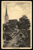 AK Herzogenbuchsee, Kirche und Straße mit Fachwerkhäusern