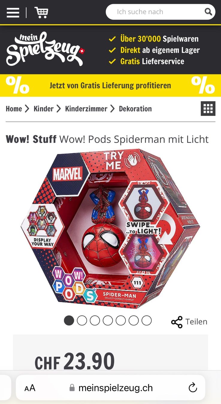 Lampade: Wow Pod - Spiderman mit Licht – Usato da Zollikon venduto da Krenapf 4