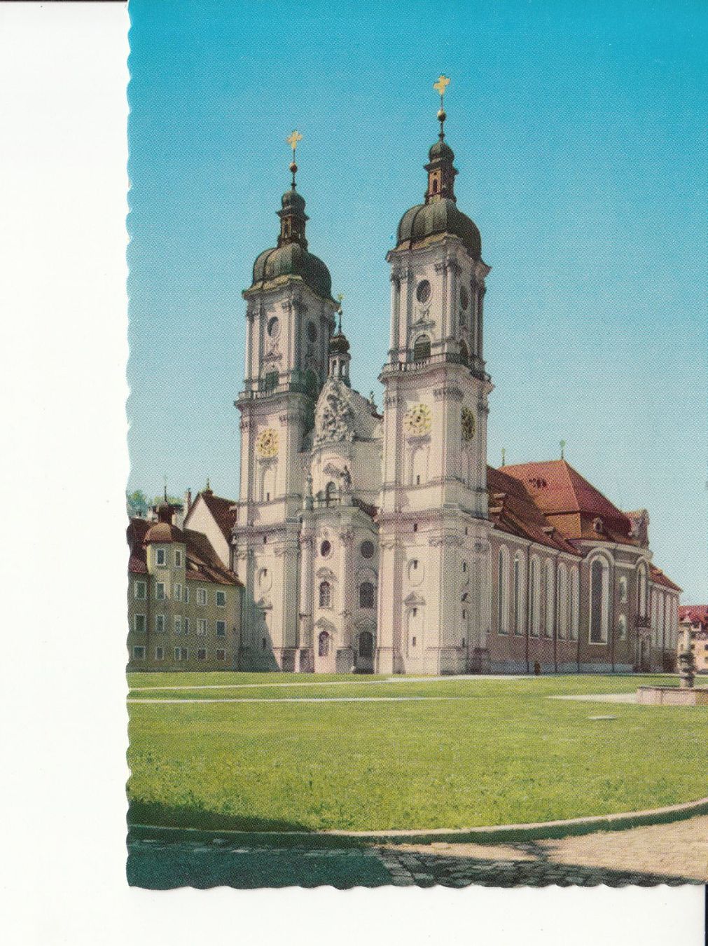 Cartoline postali: St. Gallen Klosterkirche um 1955 – Usato da Bürglen TG venduto da StampGraf