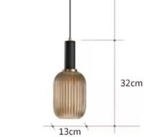 Lampe suspendue en pierre de verre coloré de style  rétro