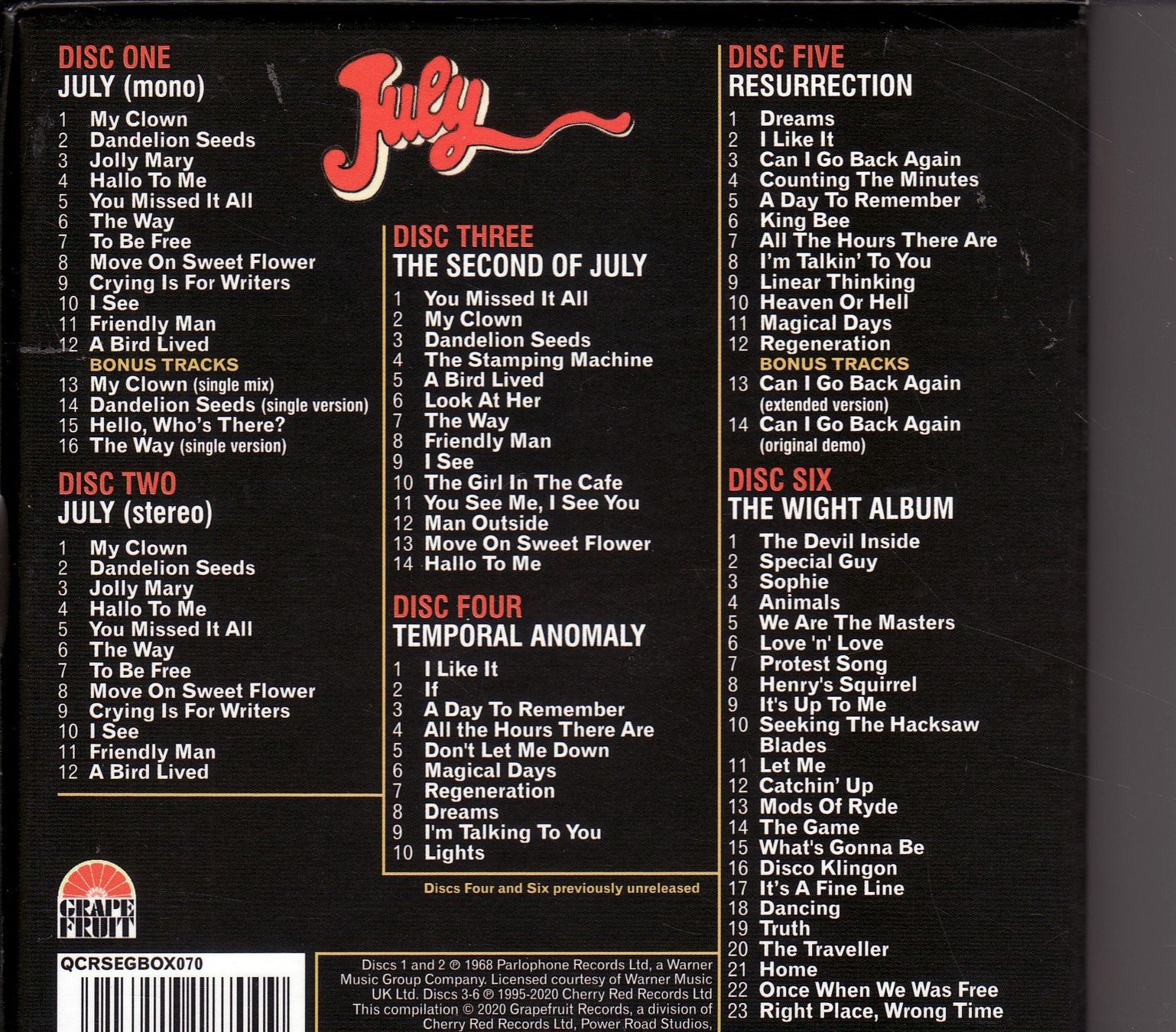 CDs: July  Complete Recordings – Neuf (Voir description) à Boussens par catfood01 1