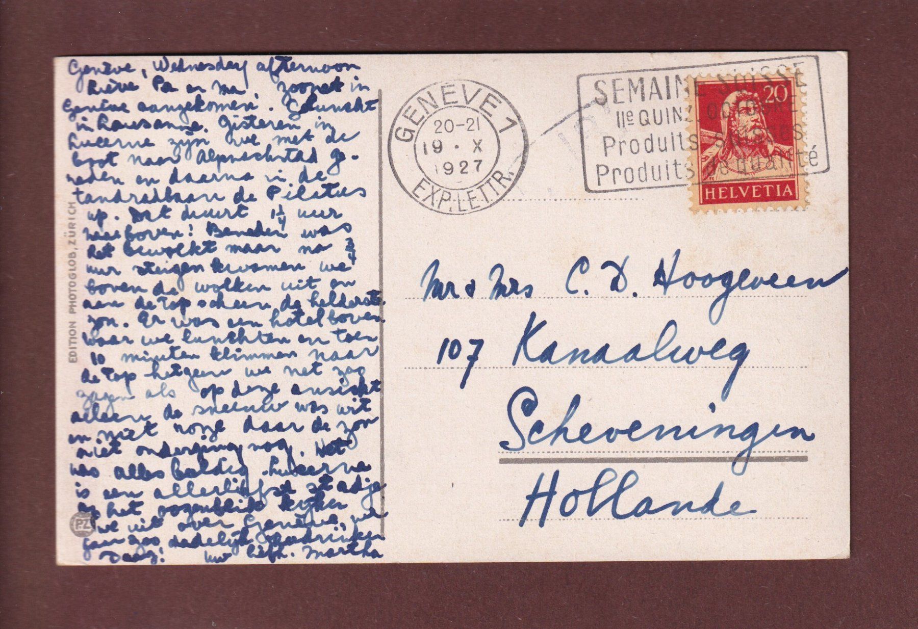 Cartoline postali: PILATUS - Nebelmeer - 1927 – Usato da Pully venduto da nicecards 1