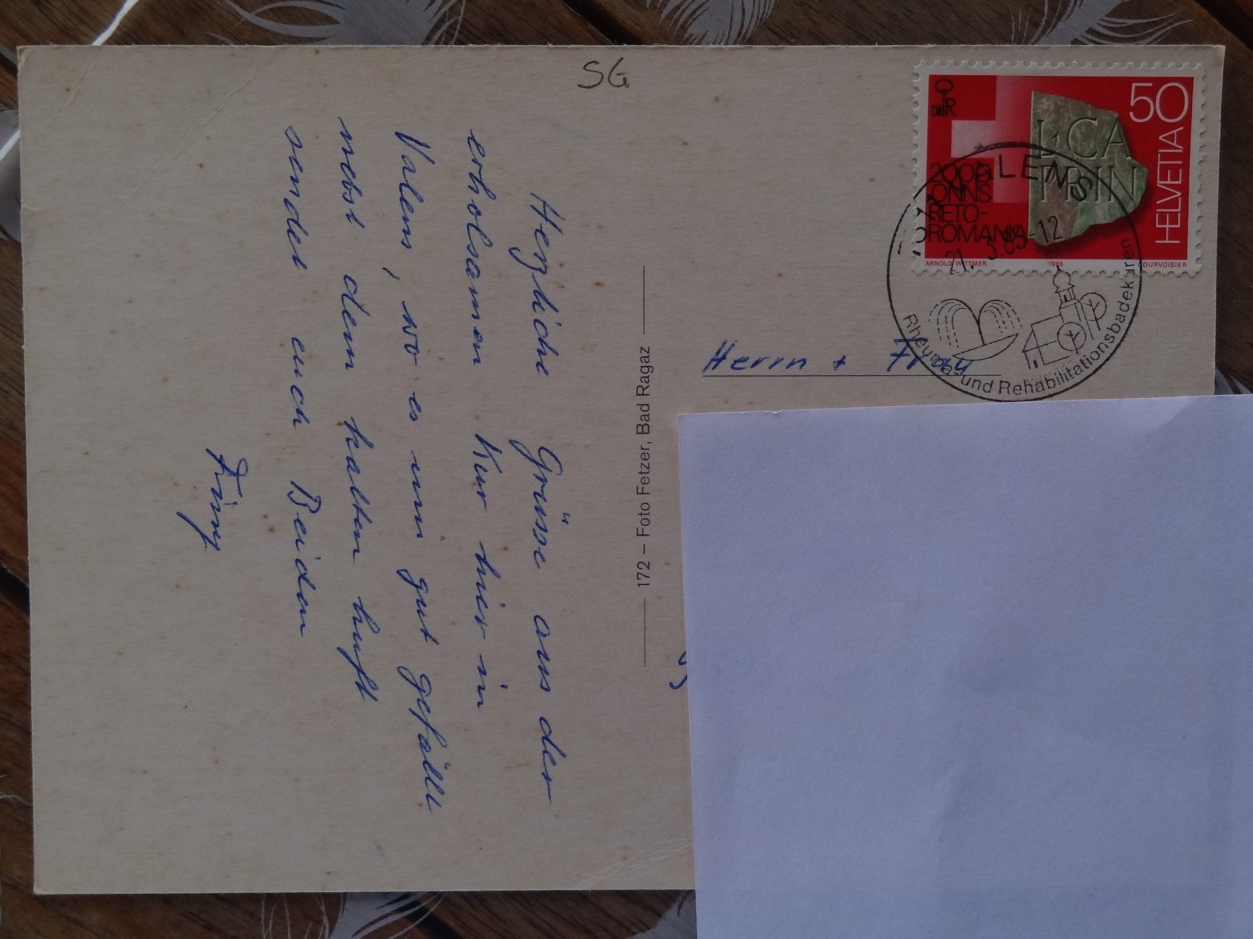 Cartoline postali: Valens-Bäderklinik - hiver suisse - 1985 – Usato da St Léonard venduto da Riglin 1