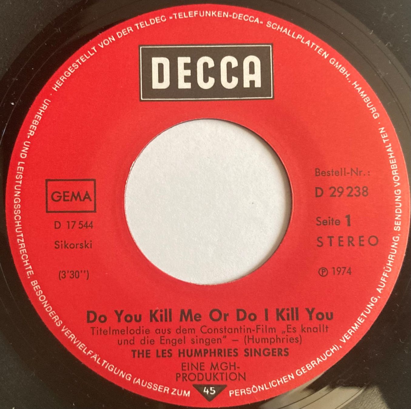 Dischi in vinile: THE LES HUMPHRIES SINGERS - DO A KILL YOU – Usato da Poliez-Pittet venduto da Newtown-Records 2